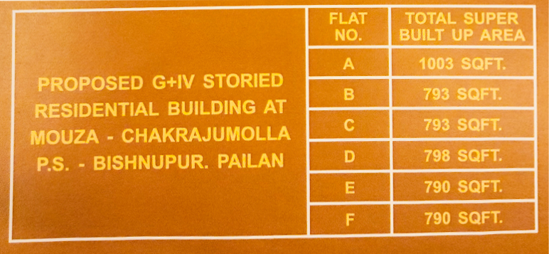 Swastik Apartment flat built-up area plan showing floor layout and dimensions